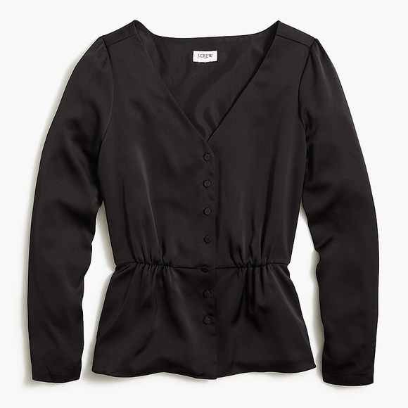 J. Crew Tops - J.Crew satin crepe button front blouse NWT